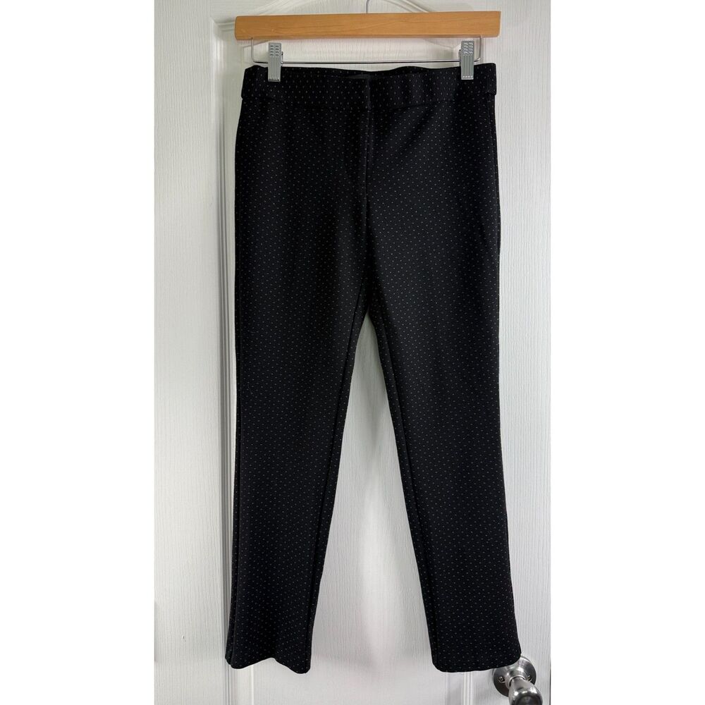Amanda + Chelsea Women's Cropped Ankle Dress Pants Black White Dot Print Size 0